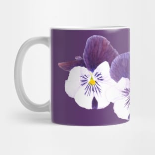 Purple and white pansies flowers Mug